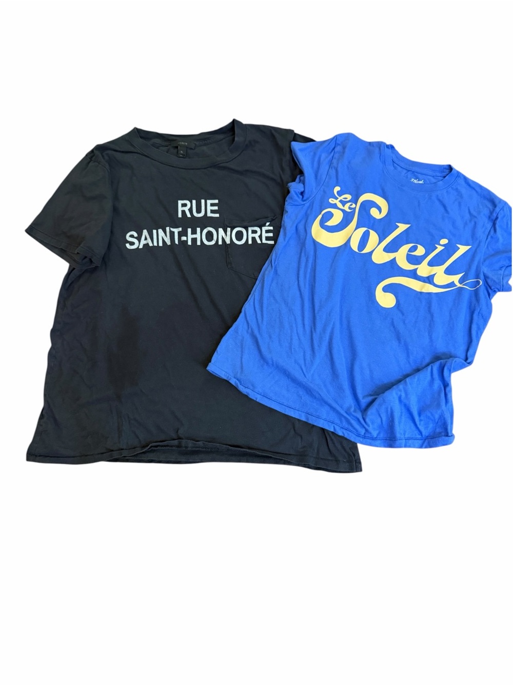J.Crew "Rue Saint-Honoré" + "Le Soleil" French Graphic Tee Bundle